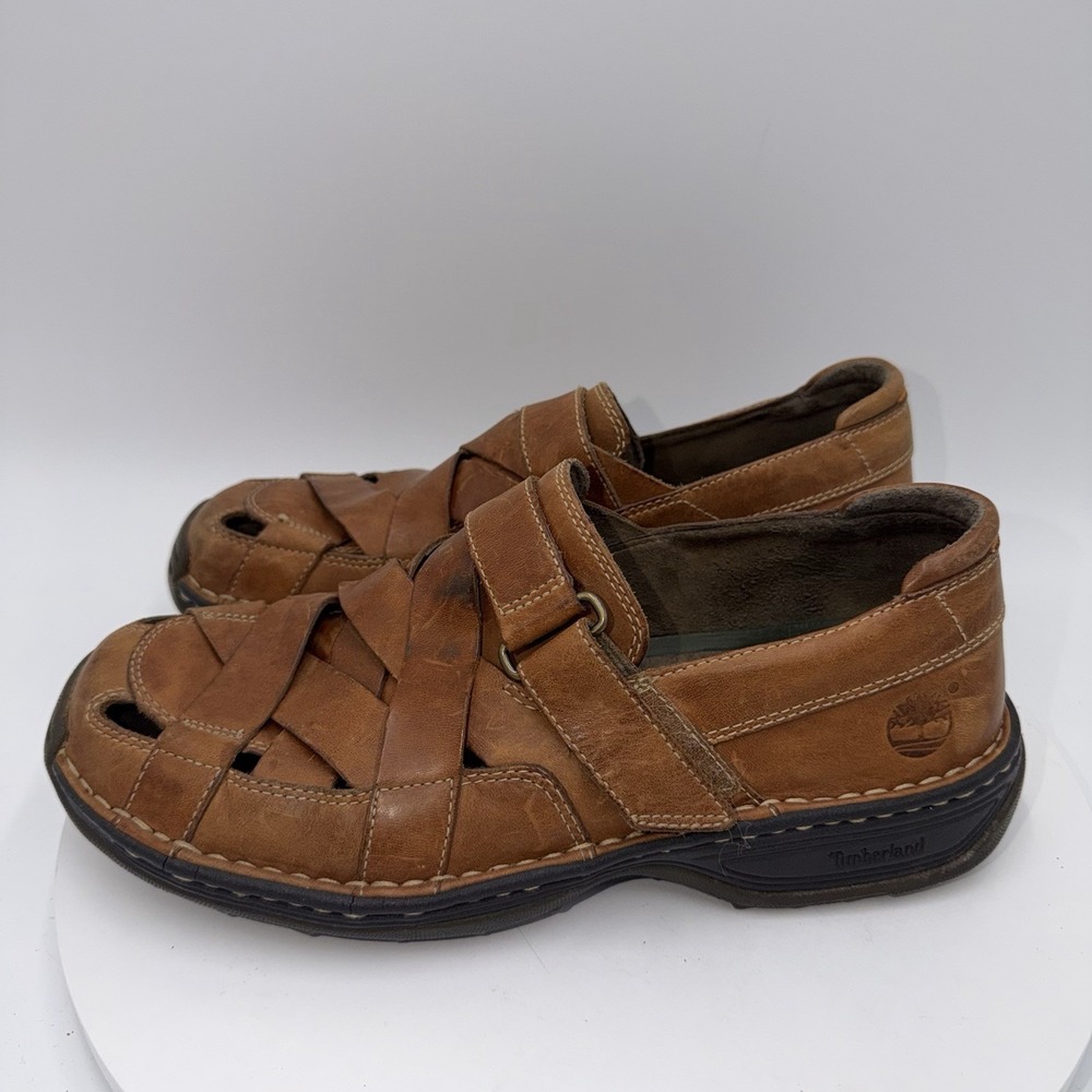 Timberland Altamont Fisherman Brown Leather Sandal Mens Size 9 Smart Comfort